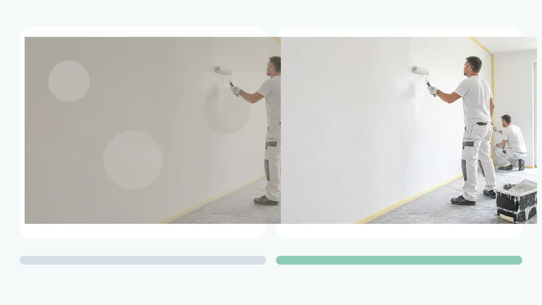 Vorher-Nachher Servicebild für Maler- und Streichservice